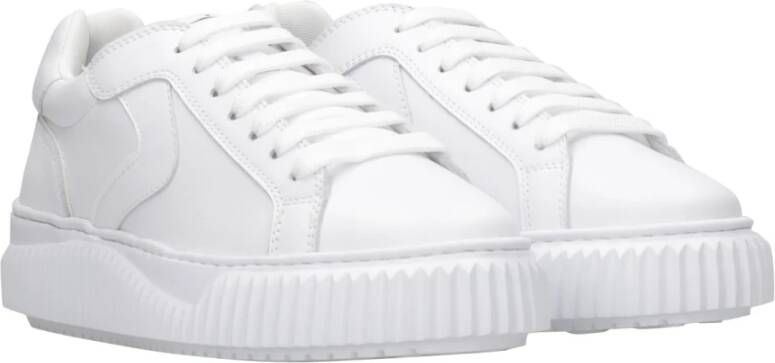 Voile blanche Witte Leren Veterschoenen White Dames