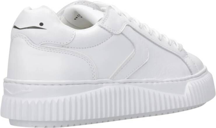 Voile blanche Witte Leren Veterschoenen White Dames