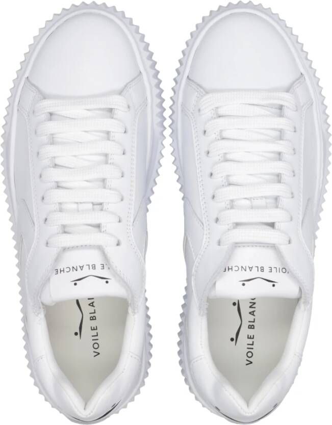Voile blanche Witte Leren Veterschoenen White Dames