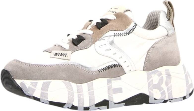 Voile blanche Witte Leren Nylon Sneakers Club105 Multicolor Dames