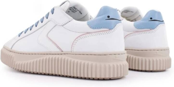 Voile blanche Witte Sneakers met Blauwe Details White Dames