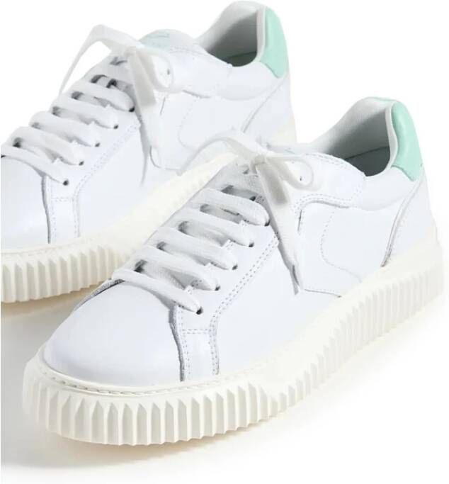 Voile blanche Witte Sneakers met Mintgroene Hiel White Dames