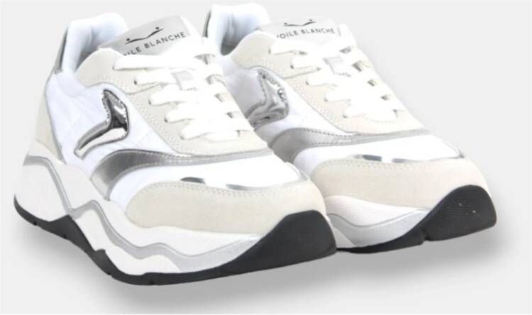 Voile blanche Witte Sneakers met Suede Details Multicolor Dames