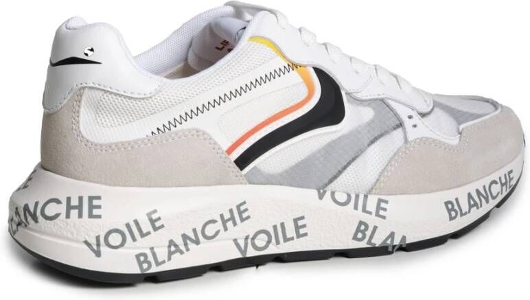 Voile blanche Witte Sneakers van Suède en Technisch Stof White Heren