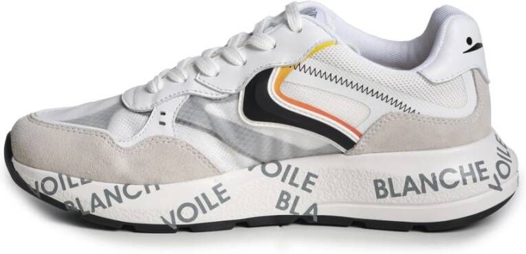 Voile blanche Witte Sneakers van Suède en Technisch Stof White Heren