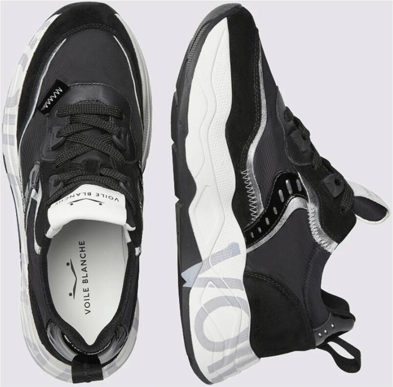 Voile blanche Zwarte City Chic Sneakers met Patentdetails Zwart Dames
