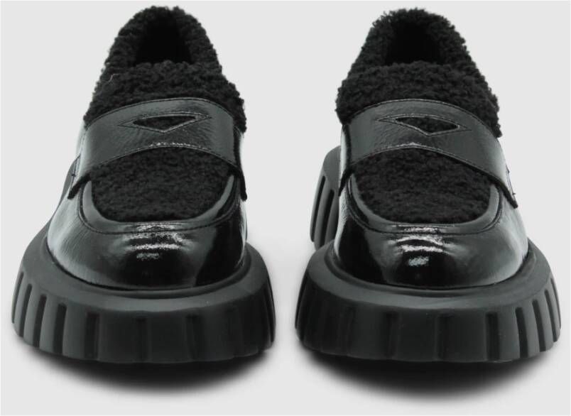 Voile blanche Zwarte Lakleren Loafer Grenelle Black Dames