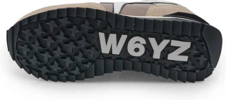 W6Yz Beige Technische en Suède Sneaker