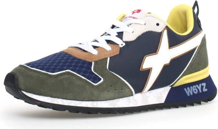 W6Yz Blauwe Bicolor Sneakers Urban Stijl Multicolor Heren