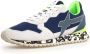 W6Yz Blauwe Technische Sneakers met Suède Inzetstukken - Thumbnail 4