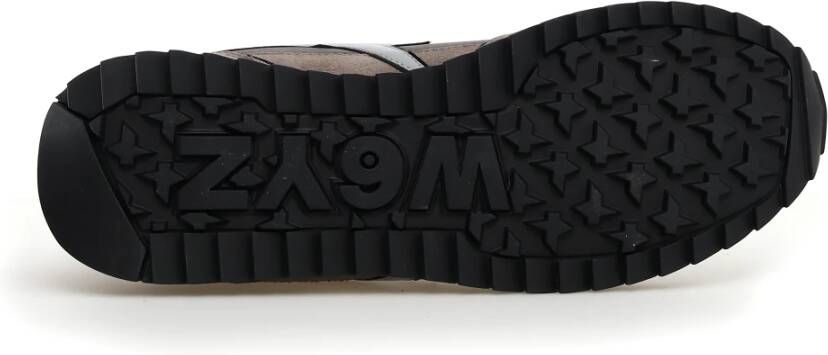 W6Yz Bruine Sneakers met Suède Inzetstukken