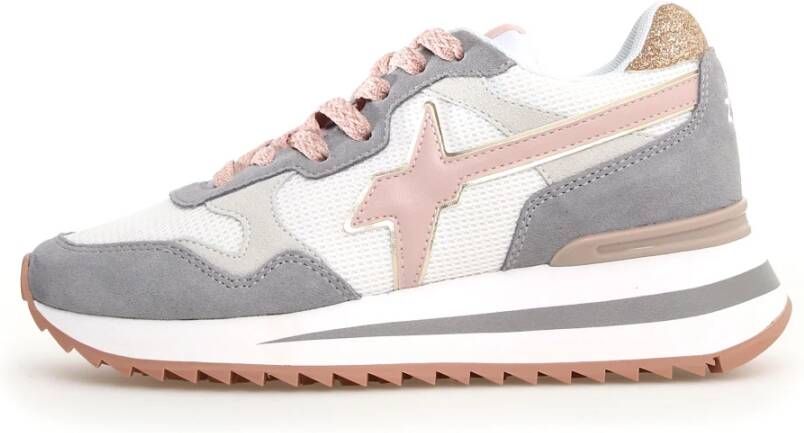 W6Yz Grijze Sneakers met Verhoogde Rubberen Zool