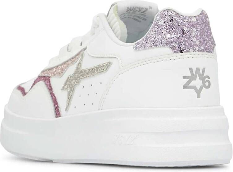 W6Yz Leather sneakers with glitter Xenia W. White Dames