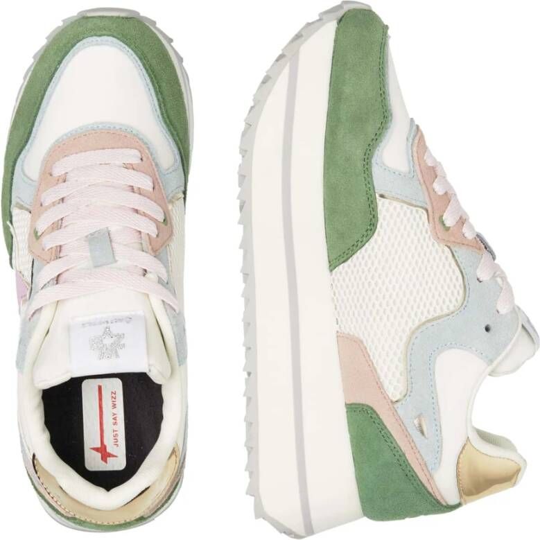 W6Yz Technical fabric and suede sneakers Deva W. Green Dames