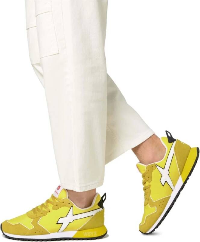 W6Yz Technical fabric and suede sneakers Jet-M. Yellow Heren