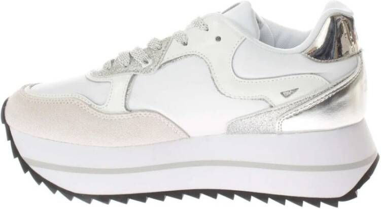 W6Yz Wit-Zilver Sneakers Spiegel Details Plateau Multicolor Dames