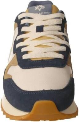 W6Yz Wit Blauw Leren Sneakers Multicolor Heren