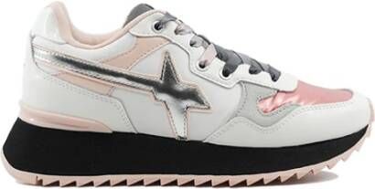 W6Yz Witte Leren Dames Sneakers Art. Pink Yak-W-W