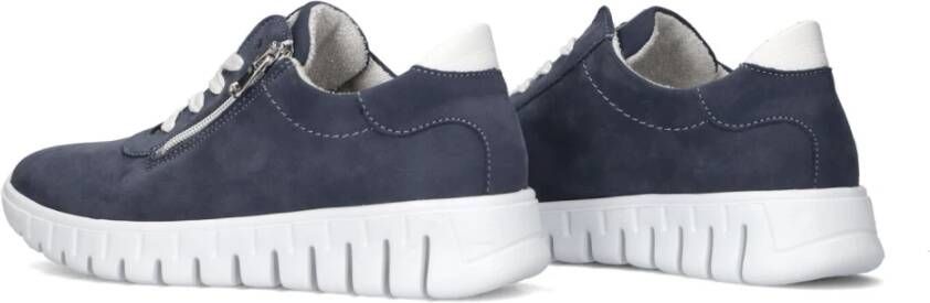 Waldläufer Blauwe Nubuck Rits Sneakers Blue Dames
