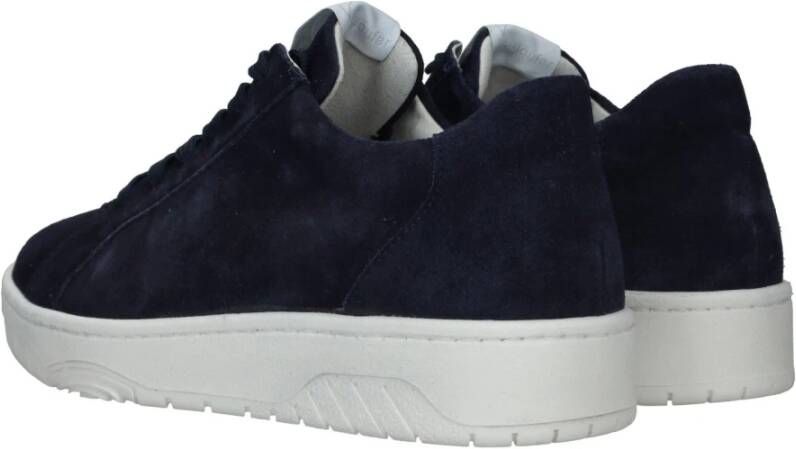 Waldläufer Blauwe Suède Sneaker met Uitneembaar Voetbed Blue Dames