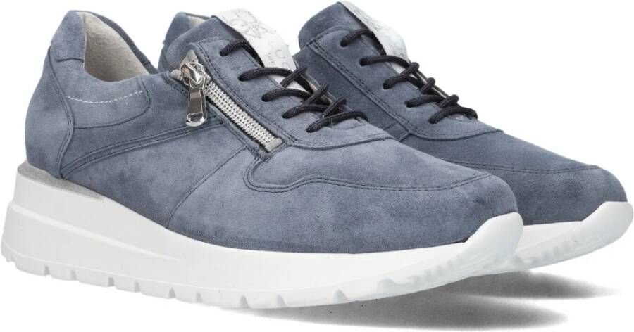 Waldläufer Blauwe Suède Trendy Sneakers 793007 Blue Dames
