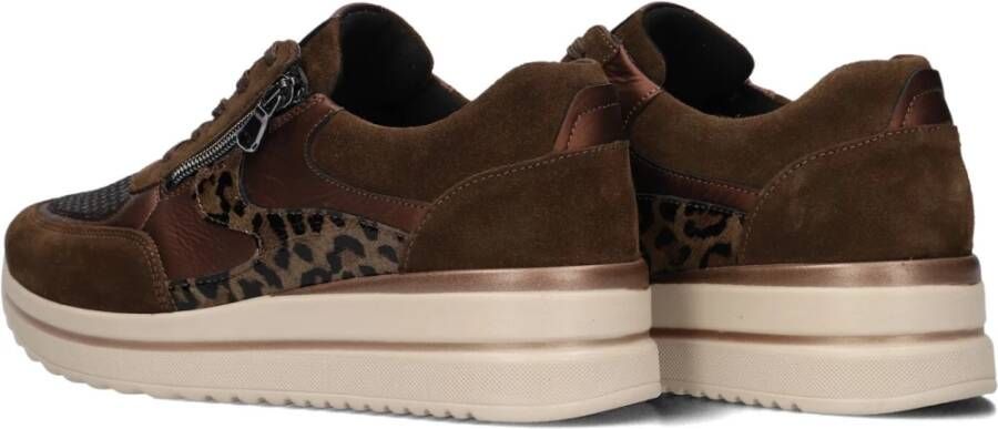 Waldläufer Bruin Suède Dames Lage Sneakers