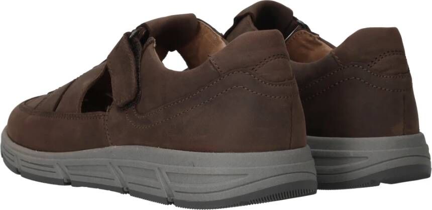 Waldläufer Bruine Comfortabele Sandaal met Leren Voetbed Brown Heren