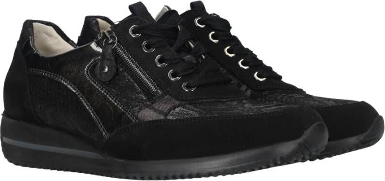 Waldläufer Comfortabele en Trendy Zwarte Sneaker Zwart Heren