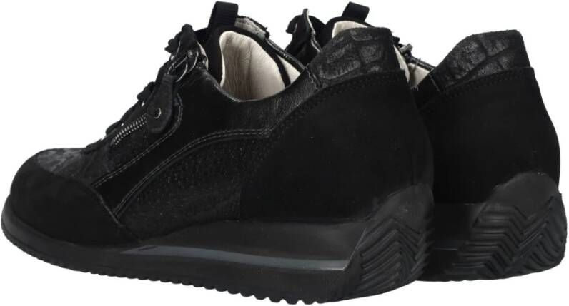 Waldläufer Comfortabele en Trendy Zwarte Sneaker Zwart Heren