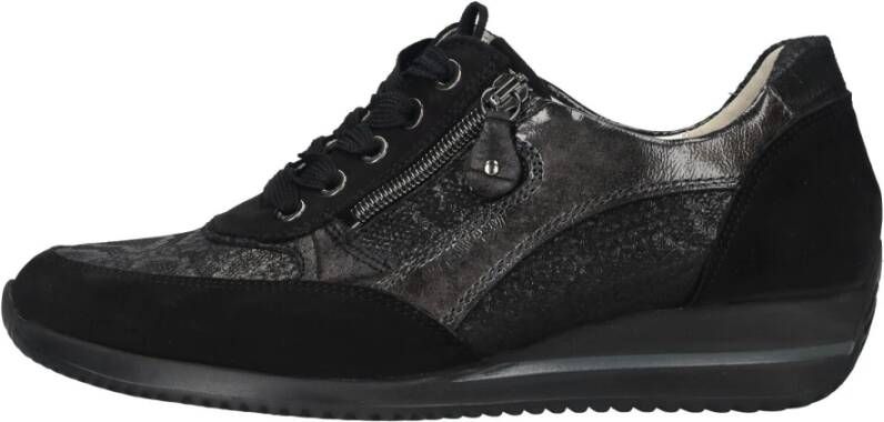 Waldläufer Comfortabele en Trendy Zwarte Sneaker Zwart Heren