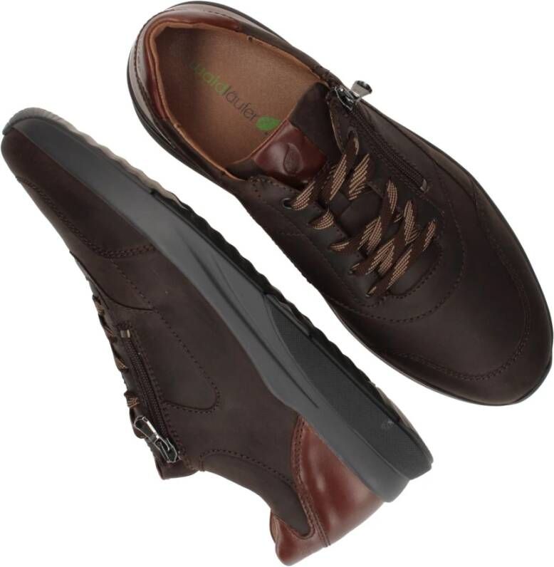 Waldläufer Comfortabele leren herenschoen Brown Heren