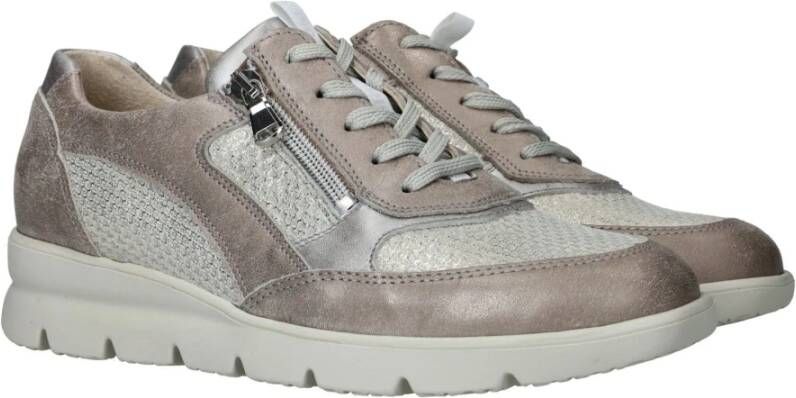 Waldläufer Comfortabele Metallic Zilveren Sneakers Gray Dames