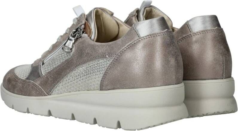 Waldläufer Comfortabele Metallic Zilveren Sneakers Gray Dames