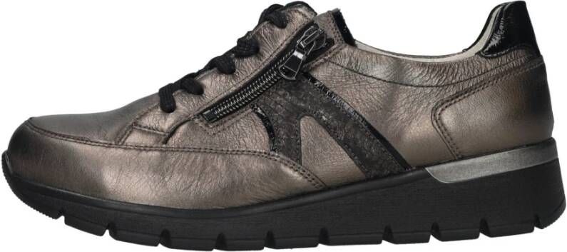 Waldläufer Comfortabele Ramona Sneaker met Metallic Antraciet Kleur Grijs Heren