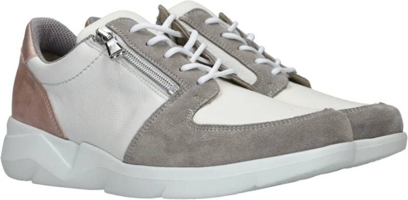 Waldläufer Comfortabele witte sneakers met roze en grijze accenten Multicolor Heren