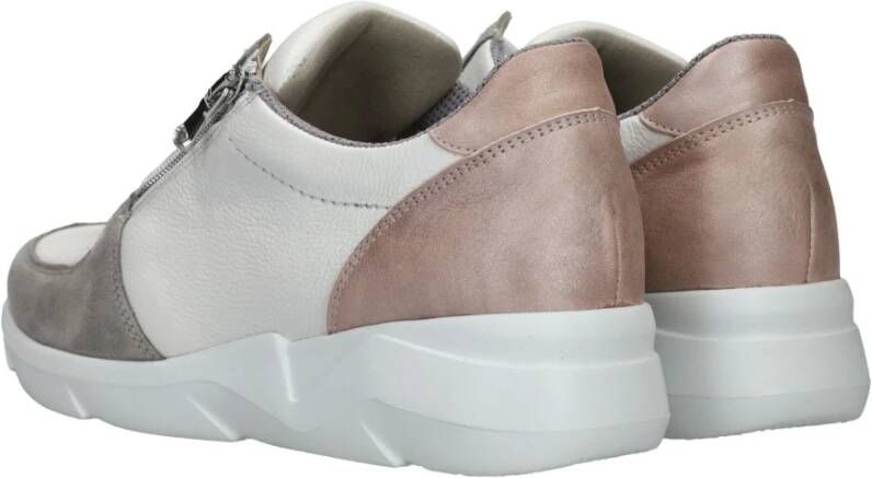 Waldläufer Comfortabele witte sneakers met roze en grijze accenten Multicolor Heren