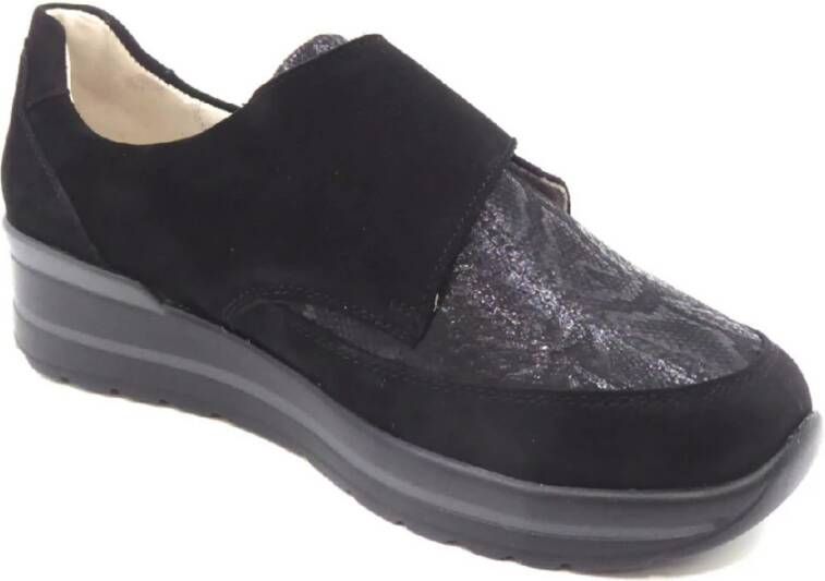 Waldläufer Dames Veterschoenen Black Dames