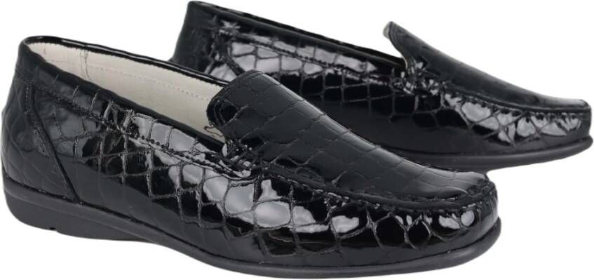Waldläufer Klassieke brede pasvorm mocassin Zwart Black Dames