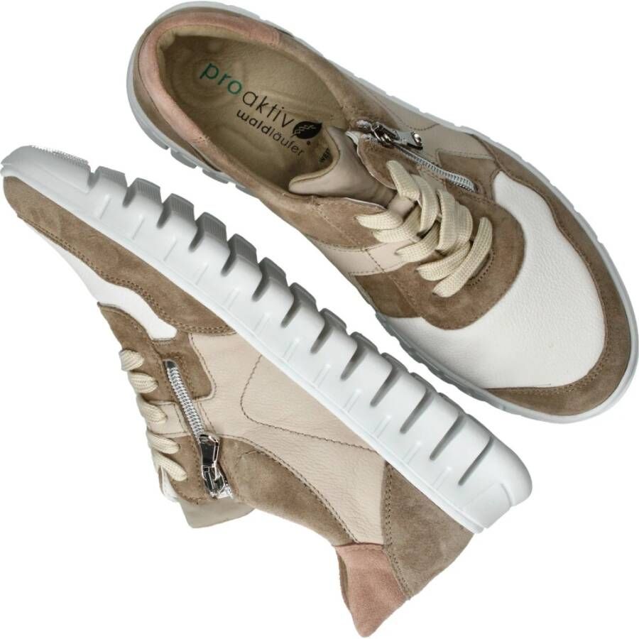 Waldläufer Lichtgewicht Nude Sneakers met Rits Beige Heren