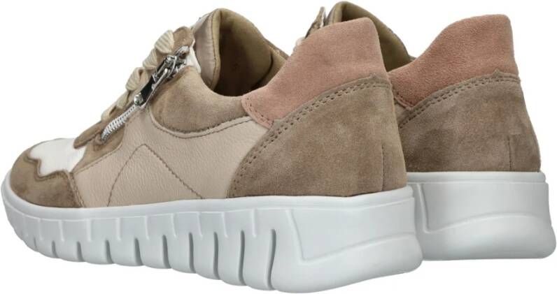 Waldläufer Lichtgewicht Nude Sneakers met Rits Beige Heren