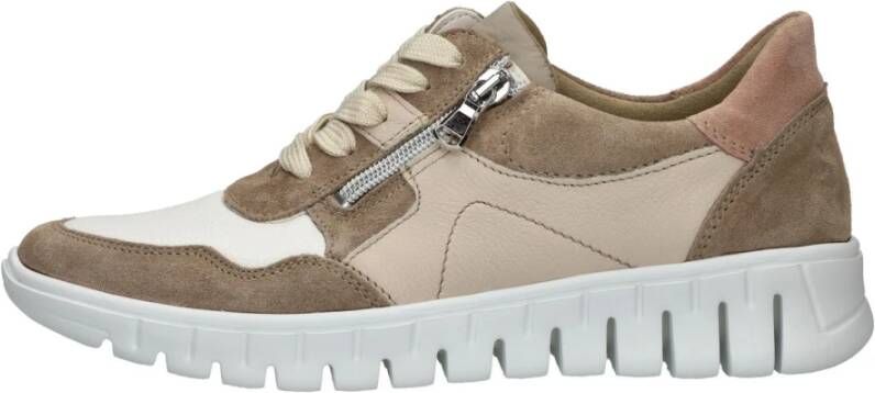 Waldläufer Lichtgewicht Nude Sneakers met Rits Beige Heren