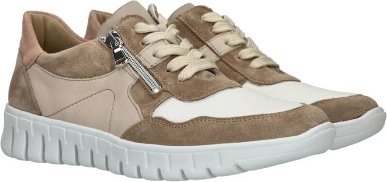 Waldläufer Lichtgewicht Nude Sneakers met Rits Multicolor Dames