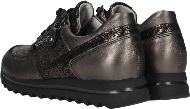 Waldläufer Metallic Antraciet Dierenprint Sneaker Multicolor Dames