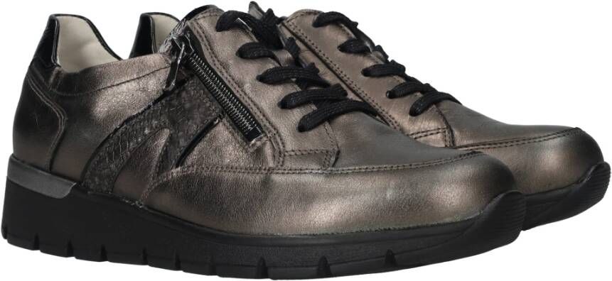 Waldläufer Metallic Antraciet Sneaker voor Dames Black Dames