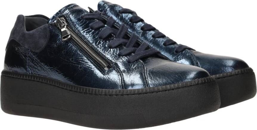 Waldläufer Metallic Blauwe Platform Sneaker Blue Dames