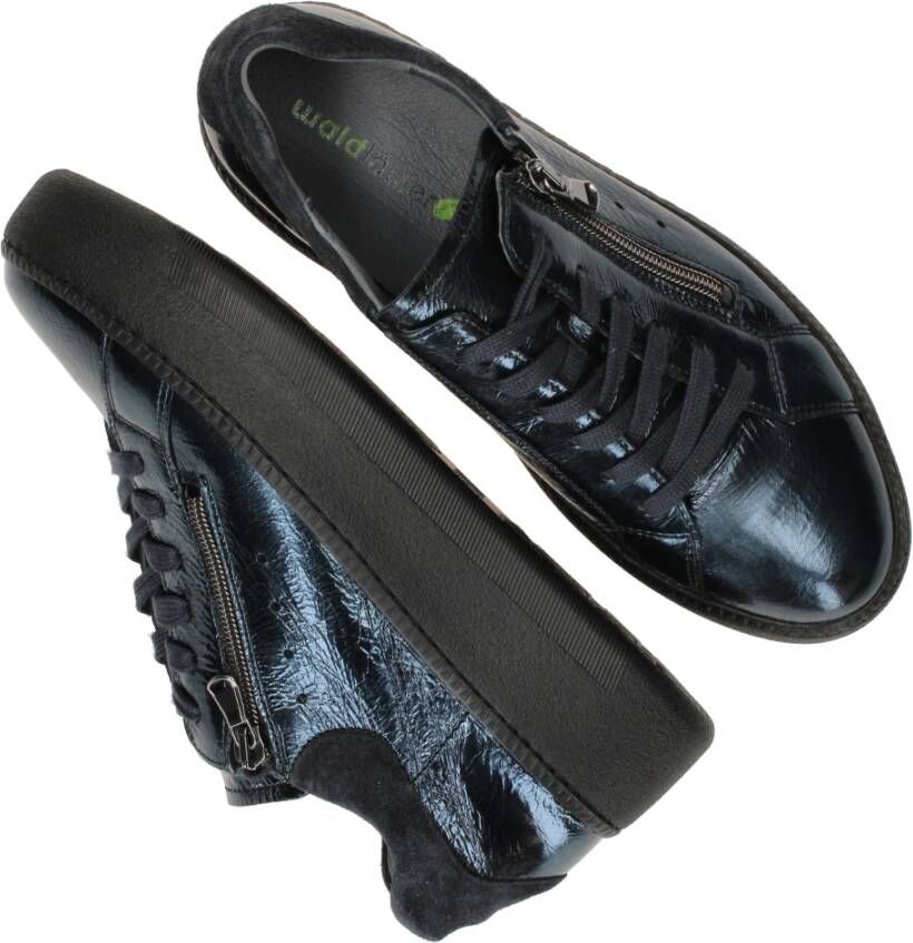 Waldläufer Metallic Blauwe Platform Sneaker Blue Dames