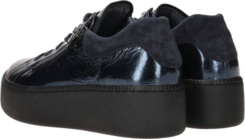 Waldläufer Metallic Blauwe Platform Sneaker Blue Dames
