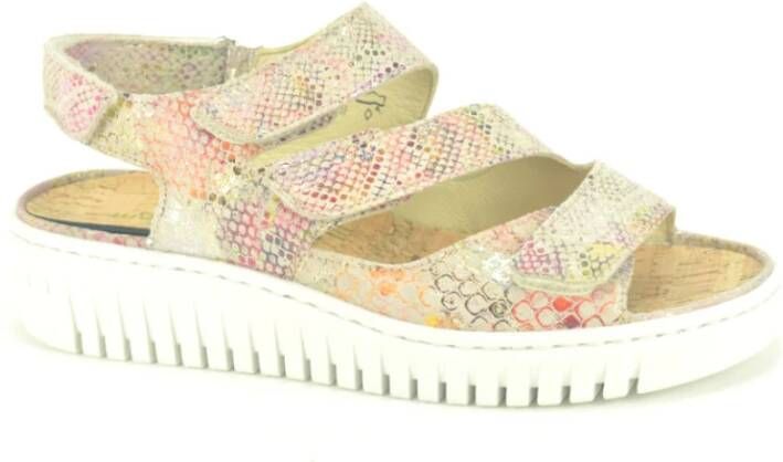 Waldläufer Multicolor Sandaal met 3 Velcro-straps Multicolor Dames