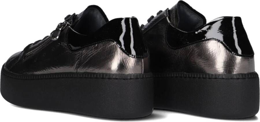 Waldläufer Sneakers met rits in zwart lakleer Black Dames
