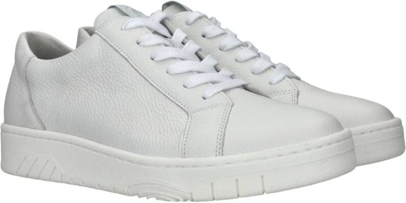 Waldläufer Wit leren sneaker met uitneembaar voetbed White Dames